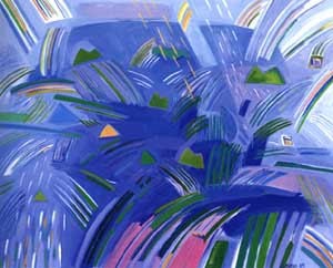 Urpu Ilasmaa, On a Rainy Day 1989, oil 150 x 120 cm